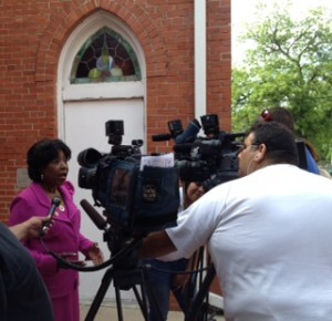 Elected Official giving a Press Conference