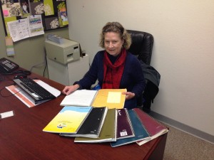 Ann Quinn with her Notebooks 