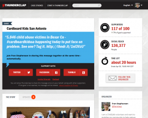 Screen Grab of our Thunderclap campaign 